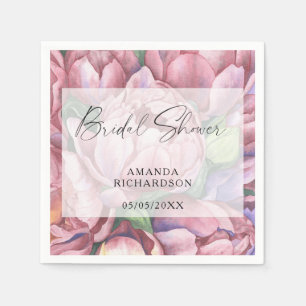 Aquarell-Muster Blumen - Brautparty Serviette