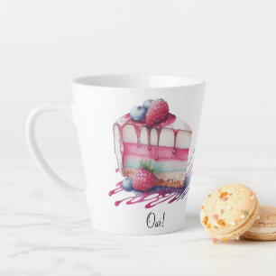 Aquarell Nachtisch Kuchen Oui! Latte Tasse