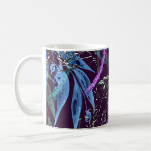 Aquarell nahtloses Muster. Zweig mit Beere Wat Kaffeetasse
