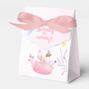 Aquarell Nashorn Einhorn Baby Mädchen Dusche Danke Geschenkschachtel
