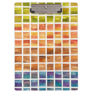 Aquarell Natur 4 Jahreszeiten Quadrate Klemmbrett