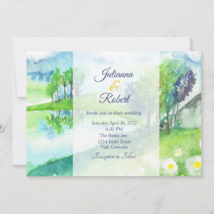 Aquarell-Natur-Landschaft-Hochzeits-Einladung Einladung