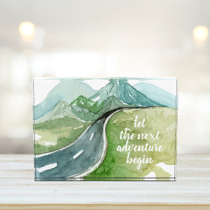 Aquarell Natur Lass Das Nächste Abenteuer Beginnen Fotoblock