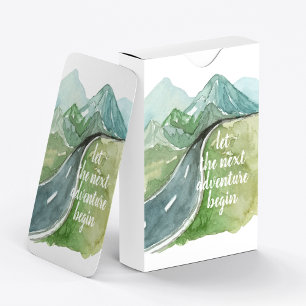 Aquarell-Natur Lasst das nächste Abenteuer beginne Spielkarten