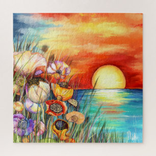 Aquarell-Natur-Sonnenaufgang-Puzzle