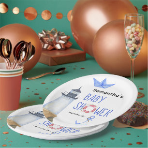 Aquarell nautisch - Babyparty Pappteller