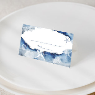 Aquarell-nautische Brautparty oder Hochzeit Platzkarte