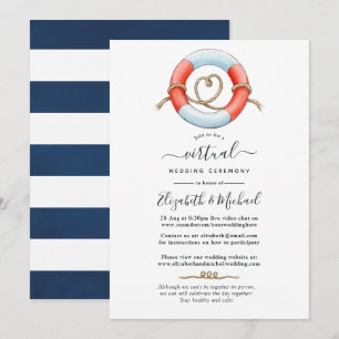 Aquarell-nautische Online-Hochzeit Einladung