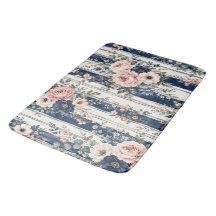 Aquarell-Navy-Blumenstreifenmuster-Design