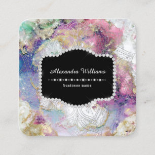 Aquarell-Nebel-Mandala moderne Yoga Quadratische Visitenkarte