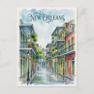 Aquarell New Orleans Louisiana Postkarte