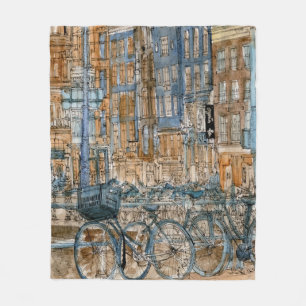 Aquarell-New- York Cityansicht der Fleecedecke