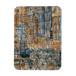 Aquarell-New- York Cityansicht der Magnet