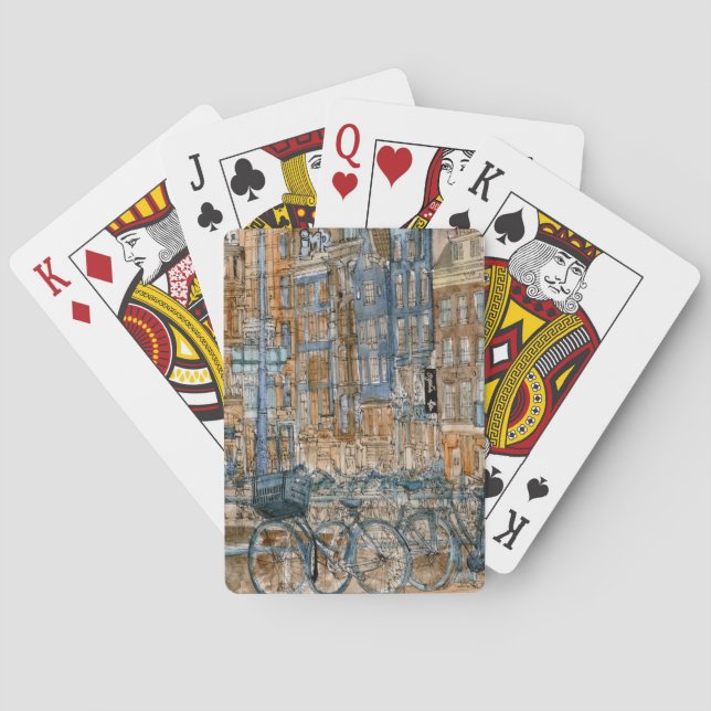 Aquarell-New- York Cityansicht der Spielkarten (Rückseite)