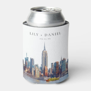 Aquarell New York Skyline Hochzeit Dosenkühler