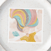 Aquarell niedlich Cartoon Mädchen. Pink Fee Fantas