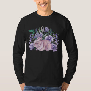 Aquarell Niedlich Ostern Vintage Blume Bunny T-Shirt