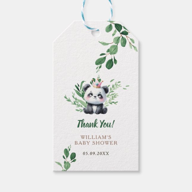 Aquarell Niedlich Panda Dusche Vielen Dank Geschenkanhänger (Vorderseite)
