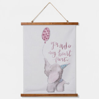 Aquarell-Nursery-Tiere Wandteppich Mit Holzrahmen