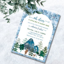 Aquarell Oh Hirsch Baby Boy Shower Einladungen