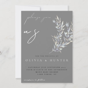Aquarell-Olivenzweig-Foto-Hochzeitseinladung Einladung