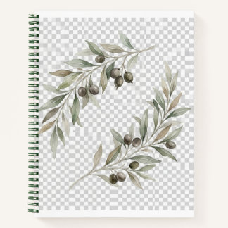 Aquarell Olivenzweige – Skandinavische Botanik Notizbuch