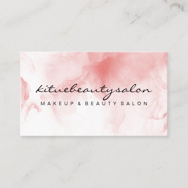 Aquarell Ombre Pink Makeup Artist Haar Stylist Visitenkarte (Vorderseite)