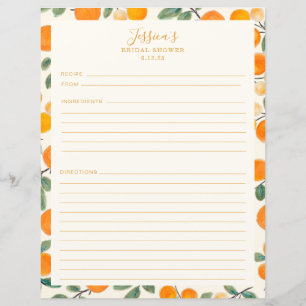 Aquarell Orange Citrus Brautparty Rezeptseite