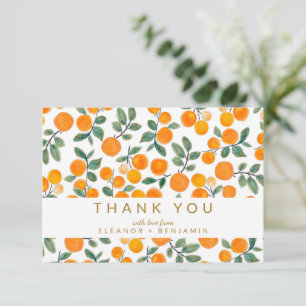 Aquarell Orange Citrus Hochzeitsdesign Dankeskarte