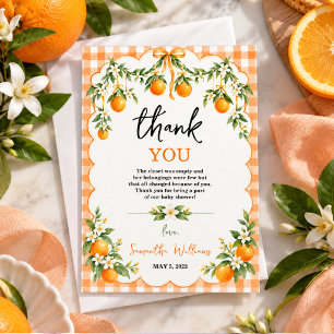Aquarell Orange Citrus Little Cutie Babyparty Dankeskarte