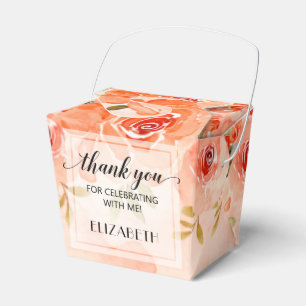 Aquarell Orange Florale Party Geschenkschachtel