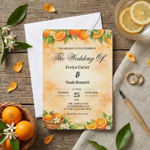 Aquarell Orange Fruchtige Hochzeit Einladung