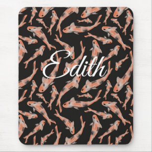 Aquarell Orange Koi Personalisiert Mousepad