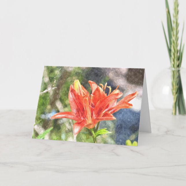 Aquarell-orange Lilie Notecard Dankeskarte (Vorderseite)