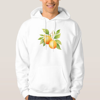 Aquarell Orange Mit Blume Hoodie