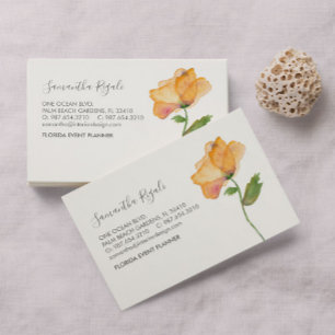 Aquarell Orange Mohn Blumen Geschäft Begleitkarte