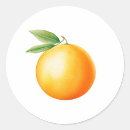 Aquarell Orange Runder Aufkleber