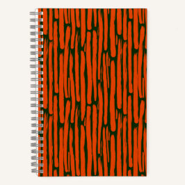 Aquarell orange vertikale Linien Notizbuch
