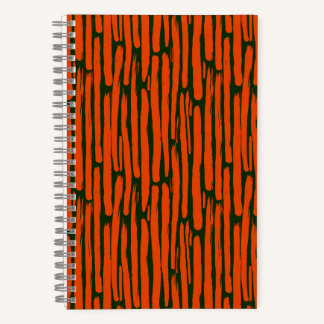Aquarell orange vertikale Linien Notizbuch