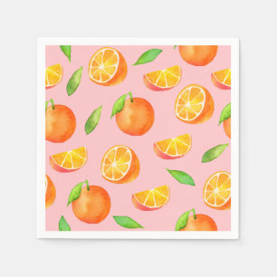 Aquarell-Orangen-Muster Serviette