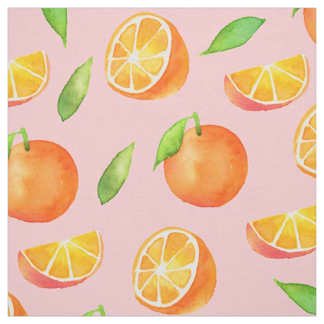 Aquarell-Orangen-Muster Stoff (Muster)