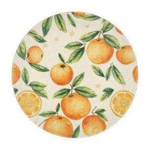 Aquarell-Orangen-Zitrusmuster Schneidebrett