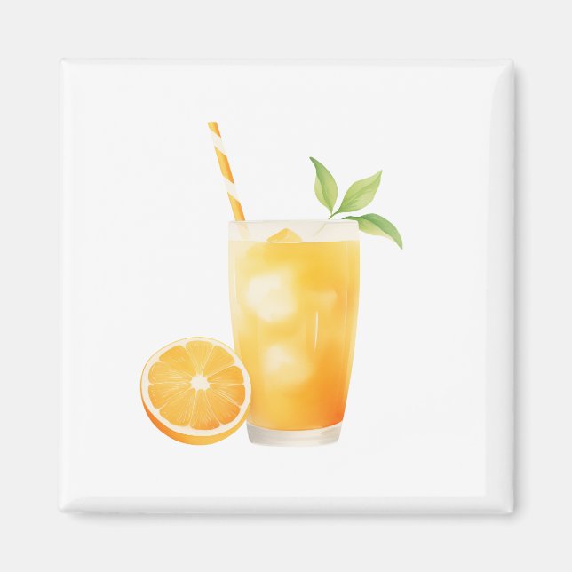 Aquarell Orangesaft Magnet (Vorne)