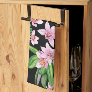 Aquarell-Orchideen-Design 27 Geschirrtuch