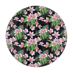 Aquarell-Orchideen-Design 27 Schneidebrett
