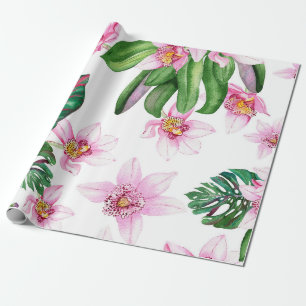 Aquarell-Orchideen-Design 30 Geschenkpapier
