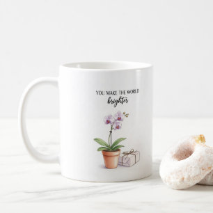 Aquarell-Orchideen-Inspirationsbecher Kaffeetasse