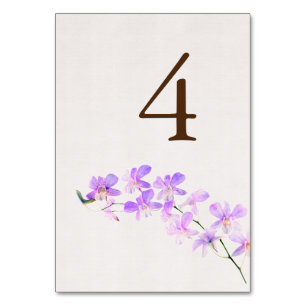 Aquarell-Orchideen-Terrakotta-Hochzeit Tischnummer