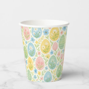 Aquarell-Oster-Ei-Blumen-Papierbecher Pappbecher