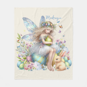 Aquarell-Oster-Frühlingsfee Fleecedecke
